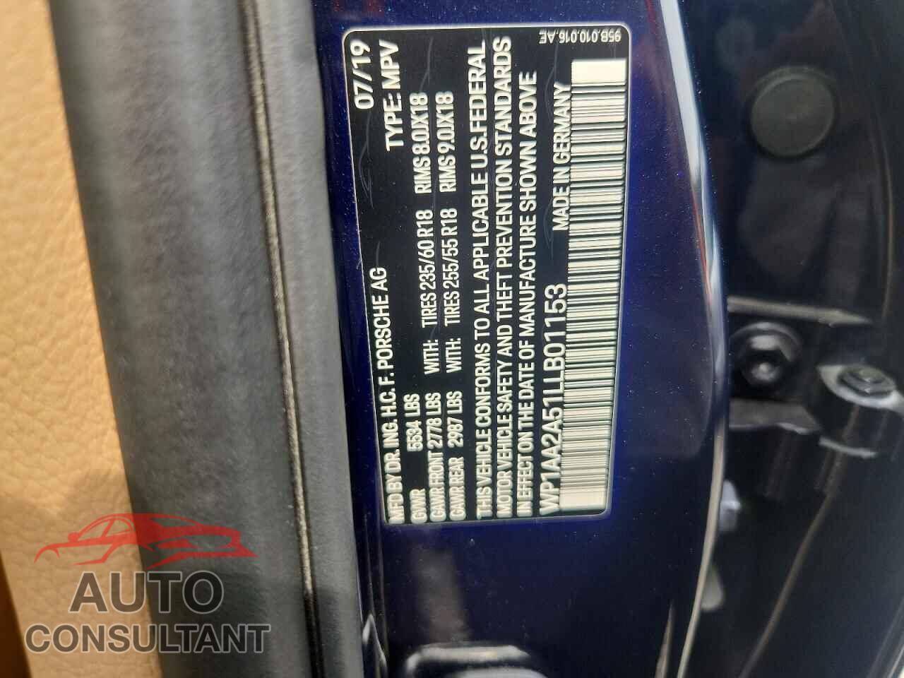 PORSCHE MACAN 2020 - WP1AA2A51LLB01153
