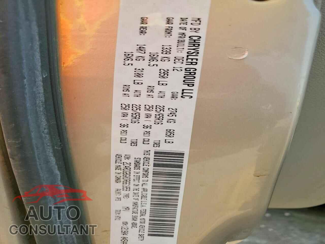 DODGE CARAVAN 2013 - 2C4RDGBG0DR661859
