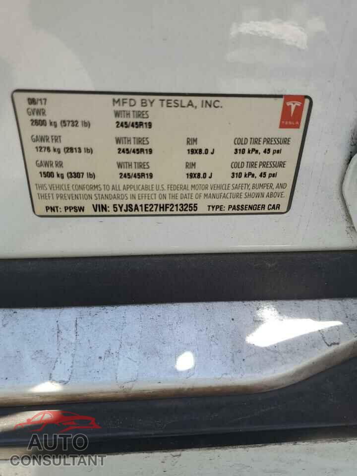 TESLA MODEL S 2017 - 5YJSA1E27HF213255
