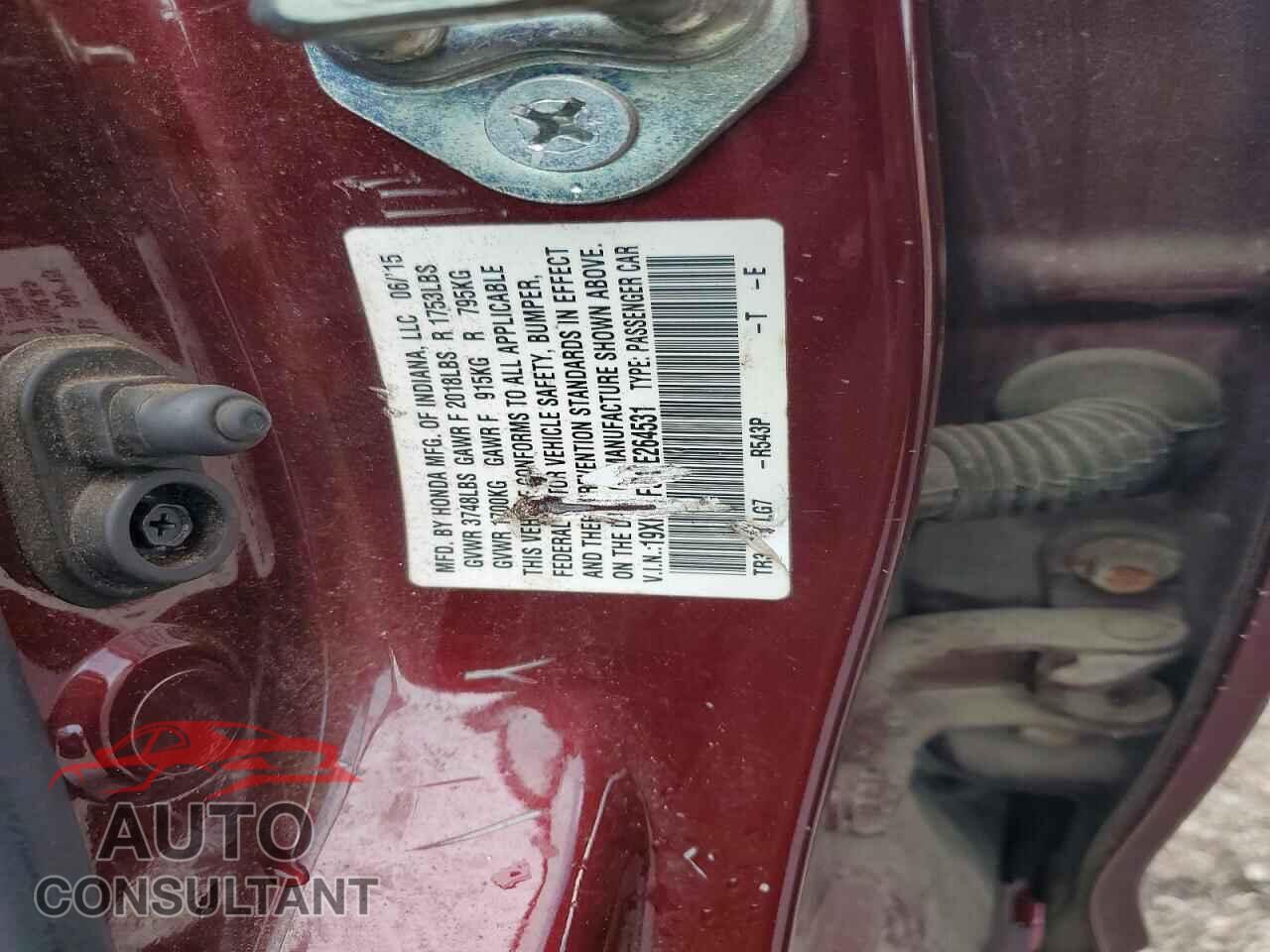 HONDA CIVIC 2015 - 19XFB2F57FE264531