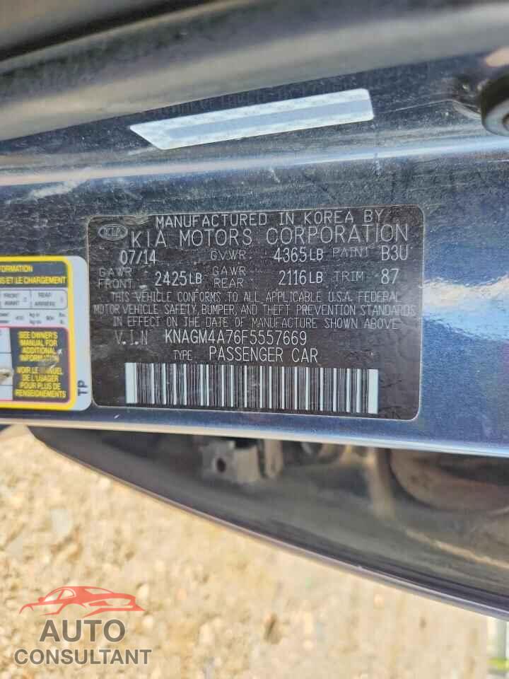 KIA OPTIMA 2015 - KNAGM4A76F5557669