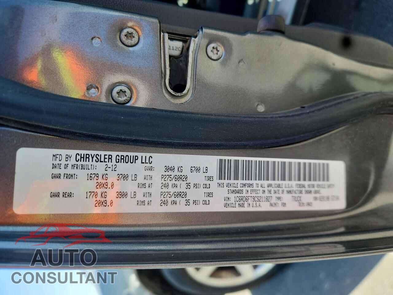 DODGE RAM 1500 2012 - 1C6RD6FT9CS211827