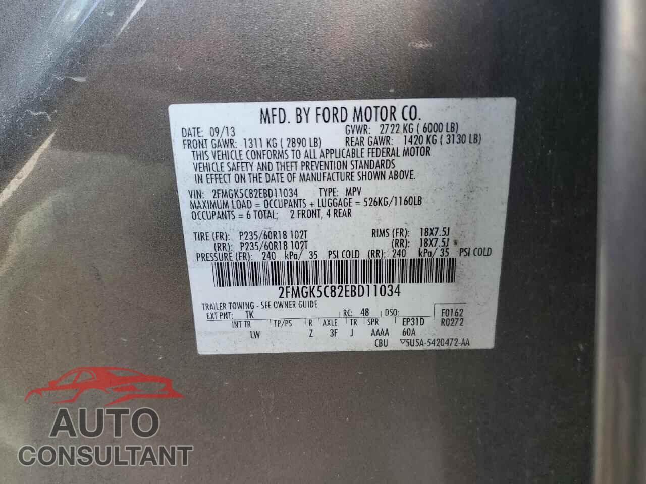 FORD FLEX 2014 - 2FMGK5C82EBD11034