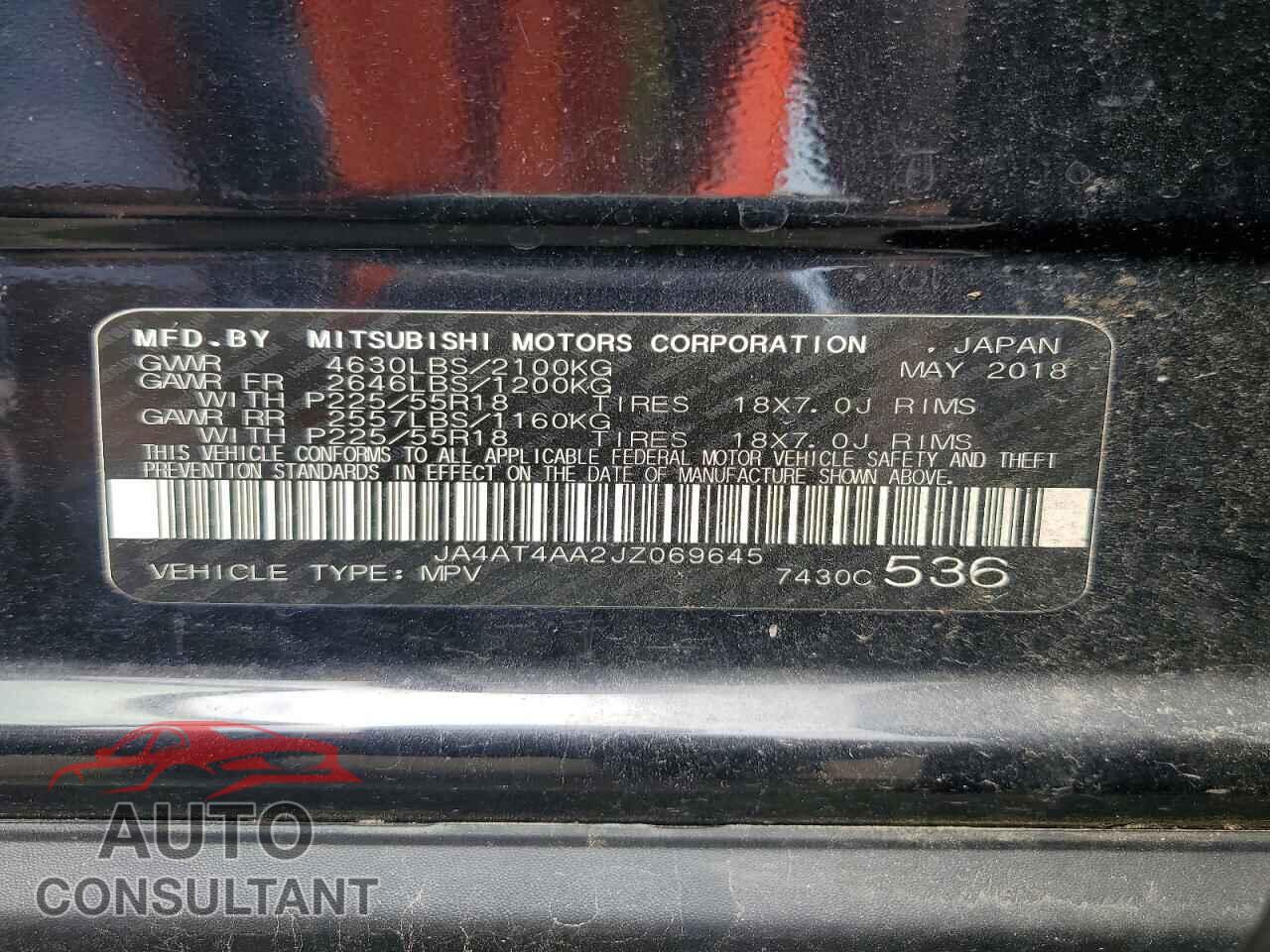 MITSUBISHI ECLIPSE 2018 - JA4AT4AA2JZ069645