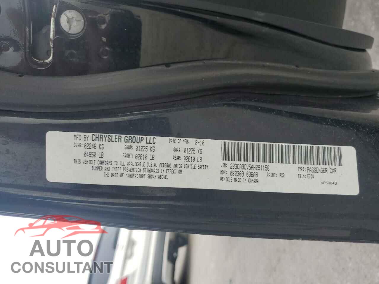 DODGE CHARGER 2010 - 2B3CA3CV5AH291158