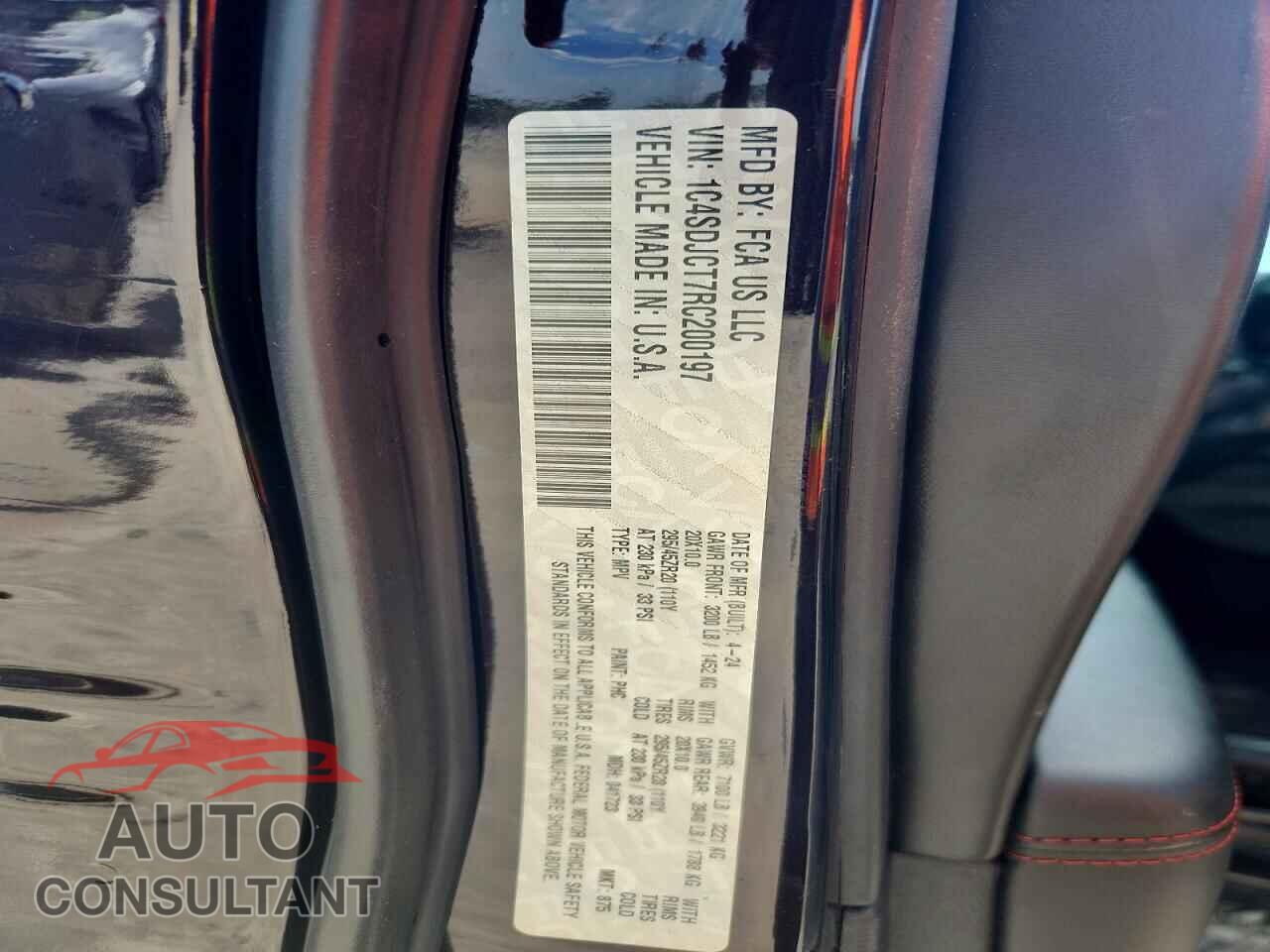 DODGE DURANGO 2024 - 1C4SDJCT7RC200197