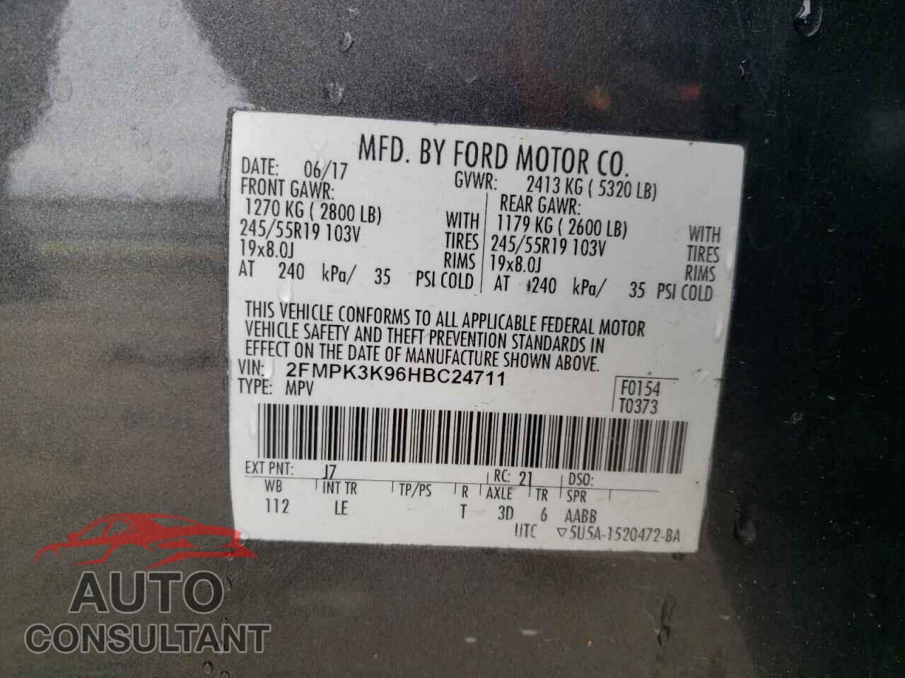 FORD EDGE 2017 - 2FMPK3K96HBC24711