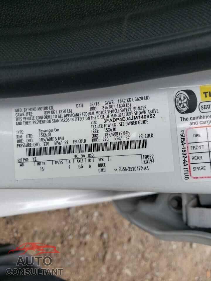 FORD FIESTA 2018 - 3FADP4EJ4JM140952