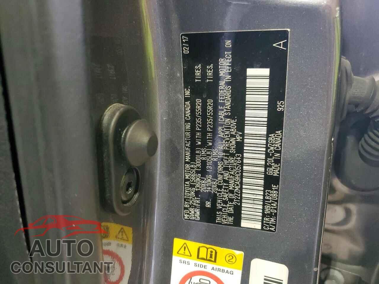 LEXUS RX350 2017 - 2T2ZZMCA9HC057643