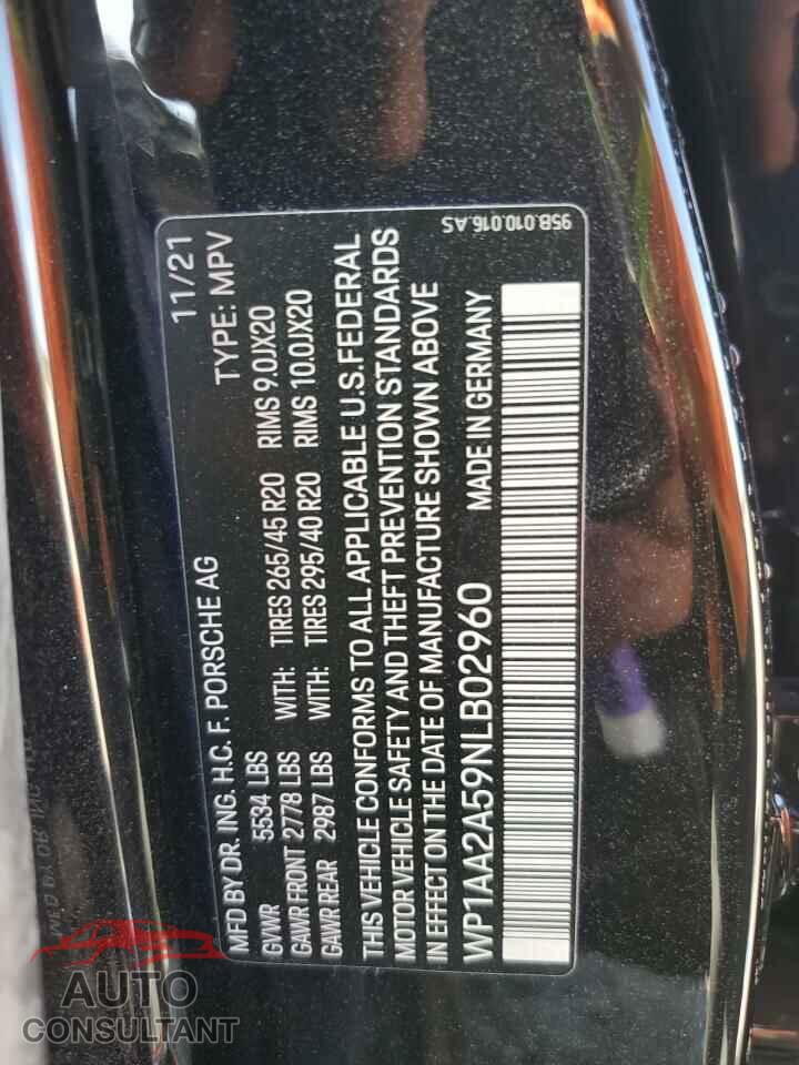 PORSCHE MACAN 2022 - WP1AA2A59NLB02960