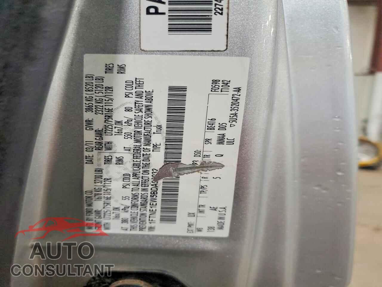 FORD ECONOLINE 2011 - 1FTNE1EW5BDA90932