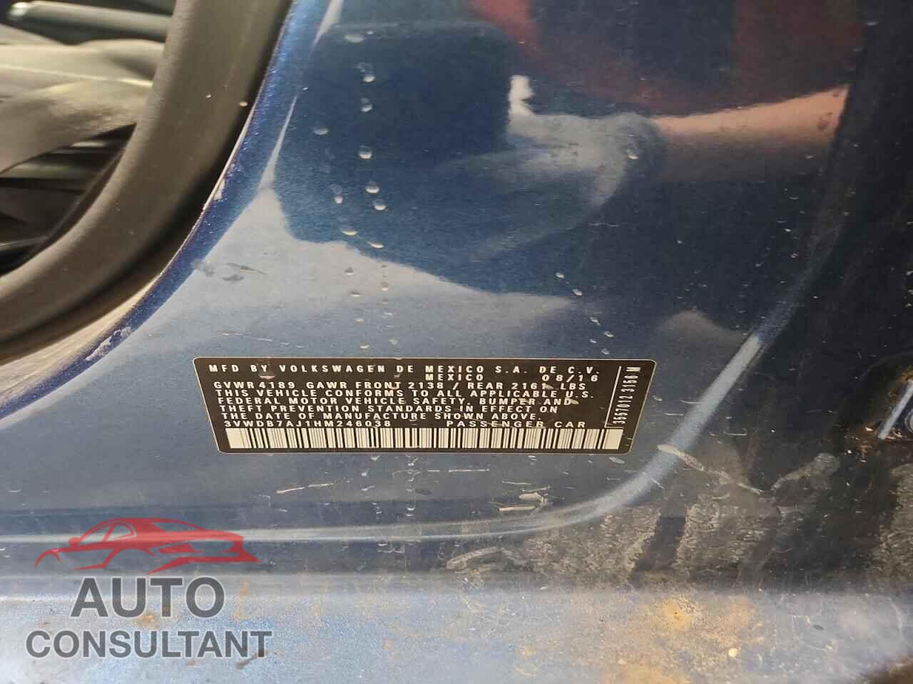 VOLKSWAGEN JETTA 2017 - 3VWDB7AJ1HM246038