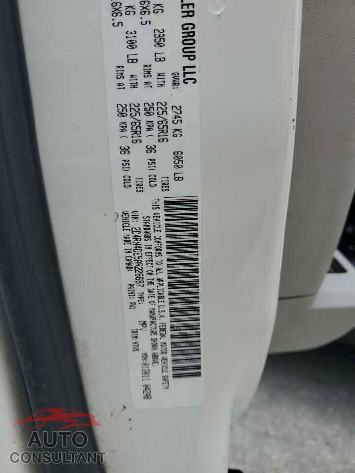 DODGE CARAVAN 2010 - 2D4RN4DE5AR228687