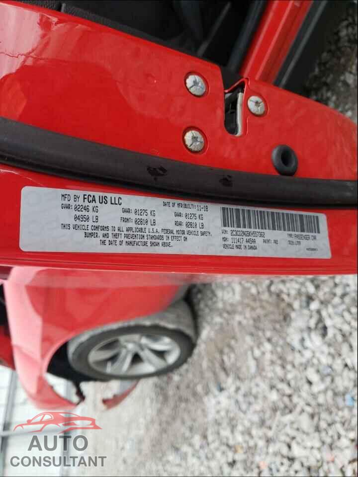 DODGE CHALLENGER 2019 - 2C3CDZAG5KH557362