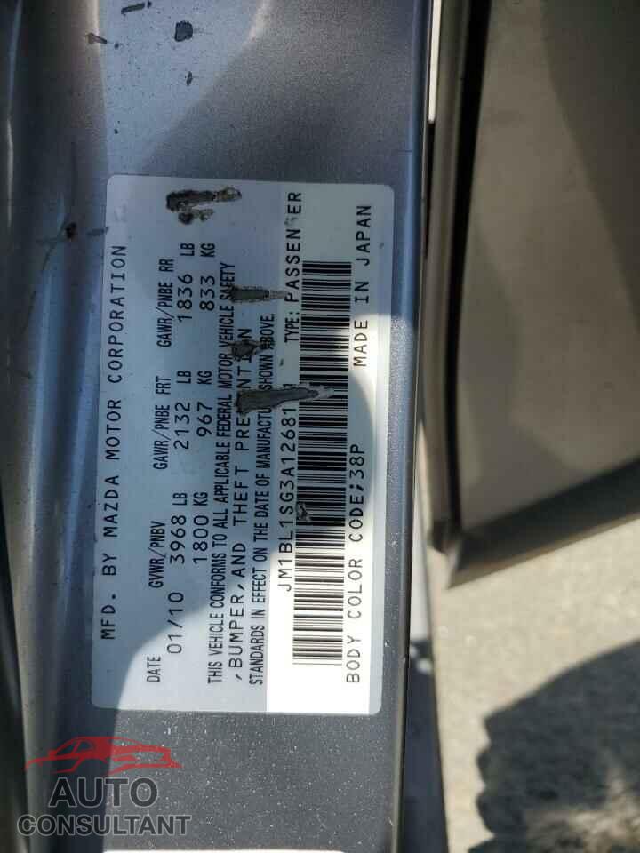 MAZDA 3 2010 - JM1BL1SG3A1268181