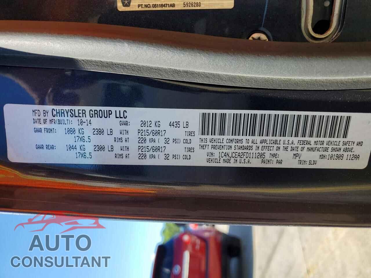 JEEP COMPASS 2015 - 1C4NJCEA2FD111205