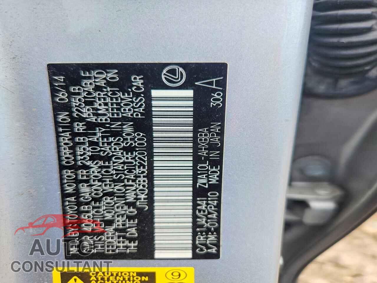 LEXUS CT 2014 - JTHKD5BH3E2201009