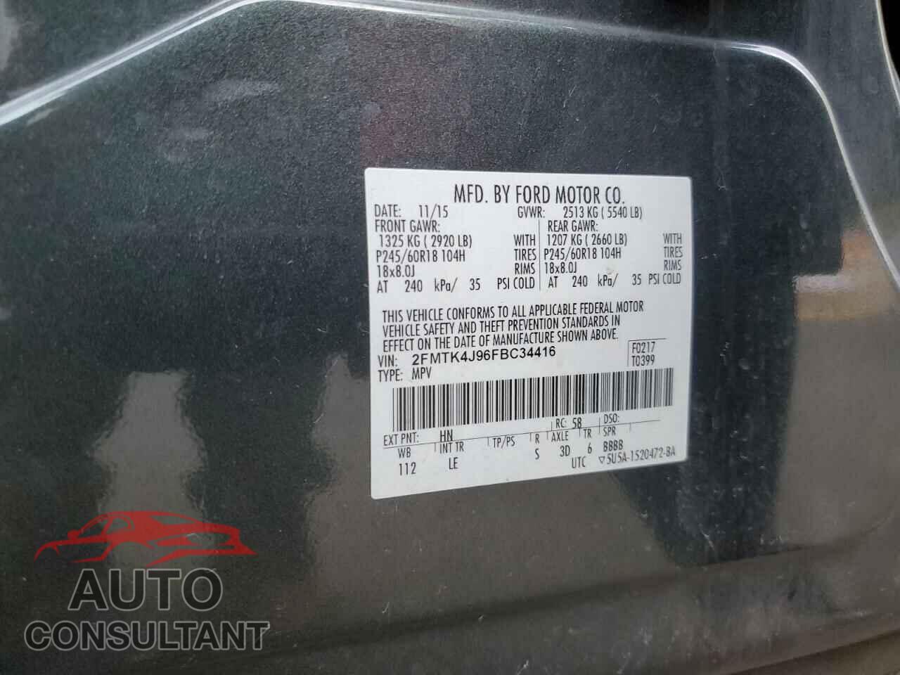 FORD EDGE 2015 - 2FMTK4J96FBC34416