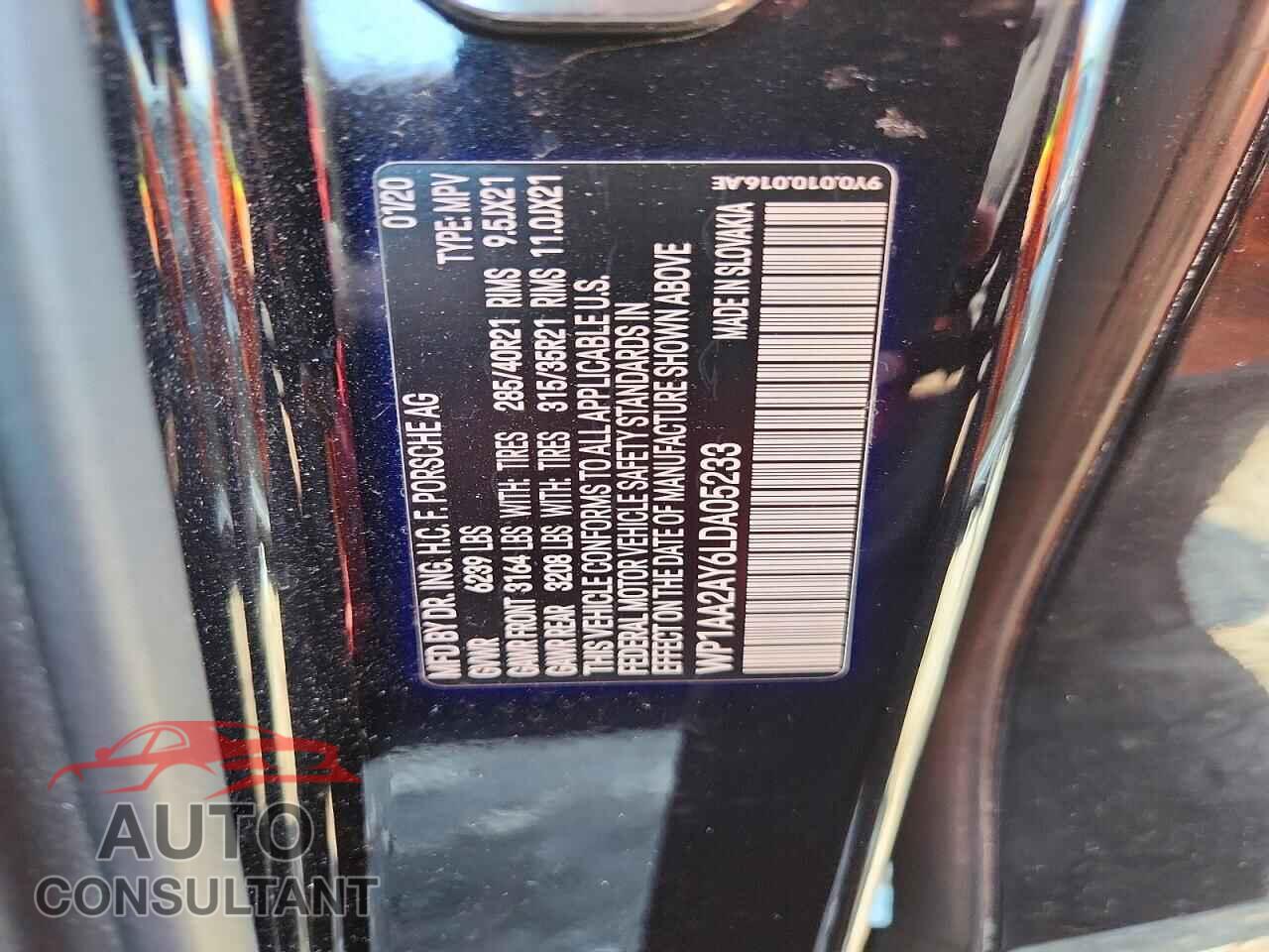 PORSCHE CAYENNE 2020 - WP1AA2AY6LDA05233