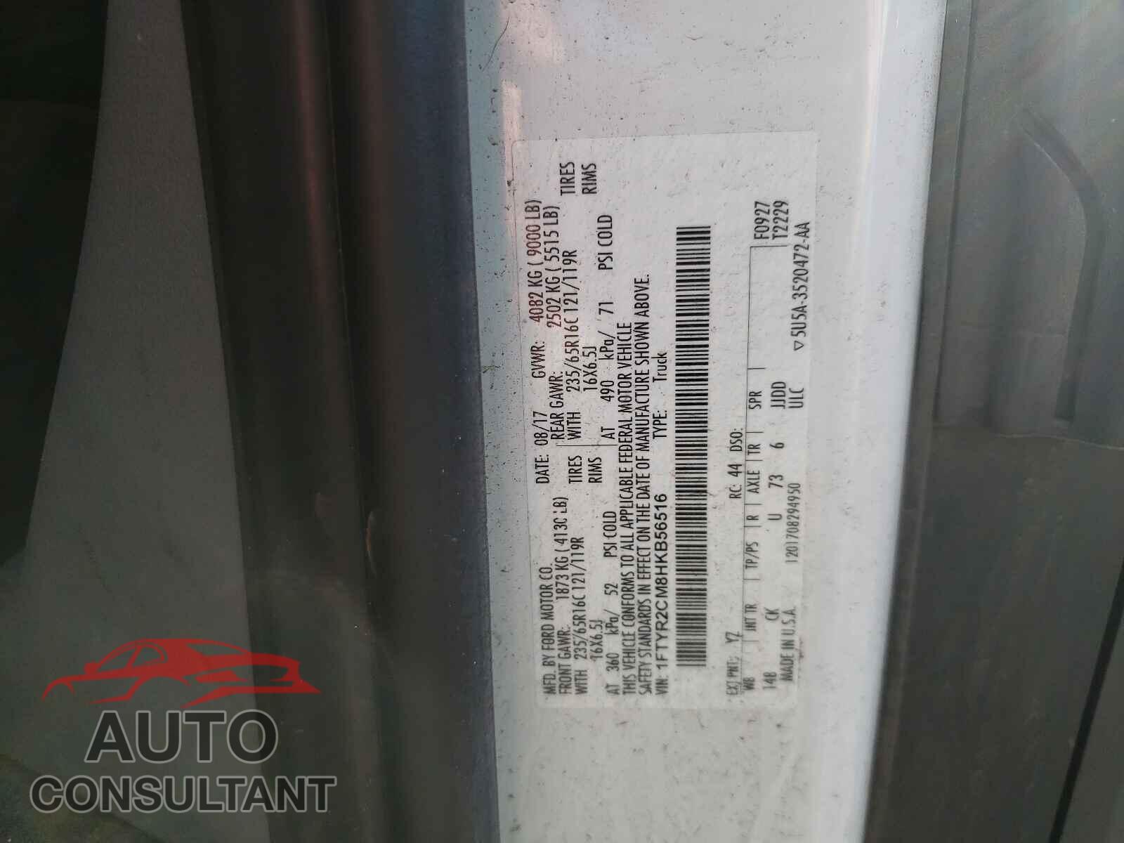 FORD TRANSIT CO 2017 - 1FTYR2CM8HKB56516