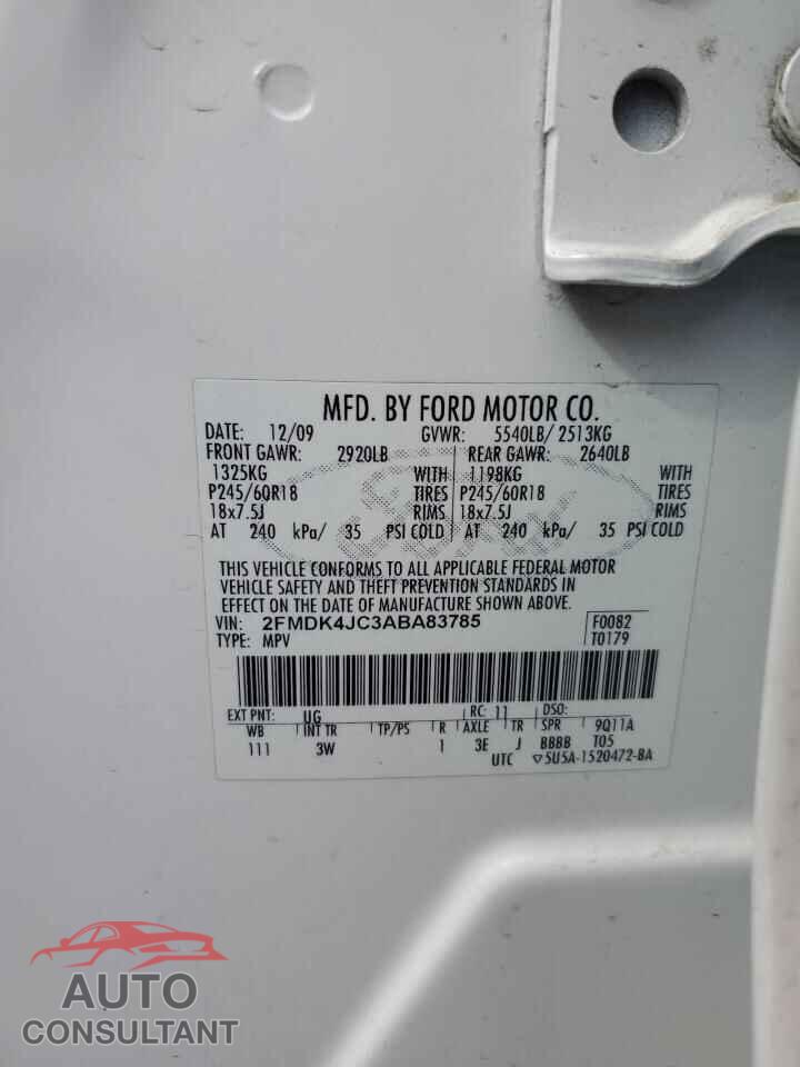 FORD EDGE 2010 - 2FMDK4JC3ABA83785