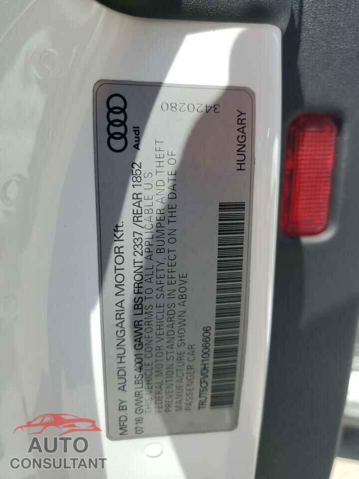 AUDI TT 2017 - TRUT5CFV0H1006606