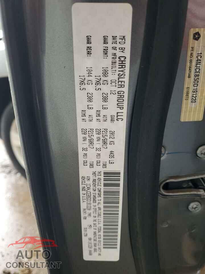 JEEP COMPASS 2013 - 1C4NJCEB5DD191220