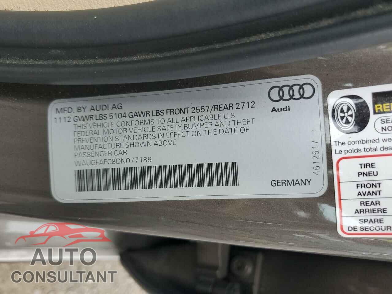 AUDI A6 2013 - WAUGFAFC8DN077189