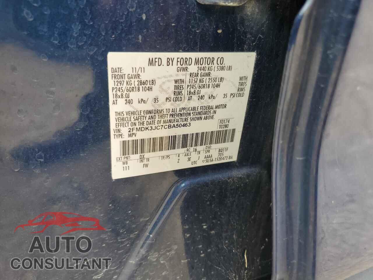 FORD EDGE 2012 - 2FMDK3JC7CBA50463