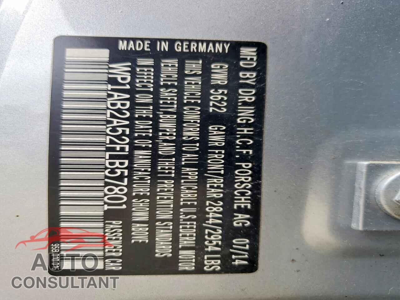 PORSCHE MACAN 2015 - WP1AB2A52FLB57801
