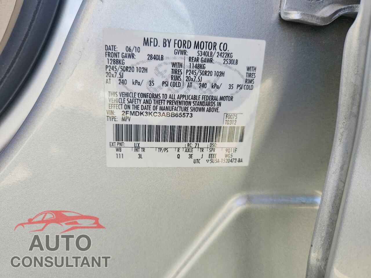 FORD EDGE 2010 - 2FMDK3KC3ABB65573