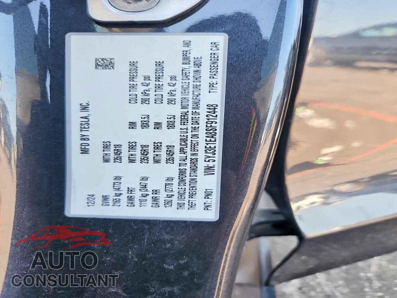 TESLA MODEL 3 2025 - 5YJ3E1EA8SF912448