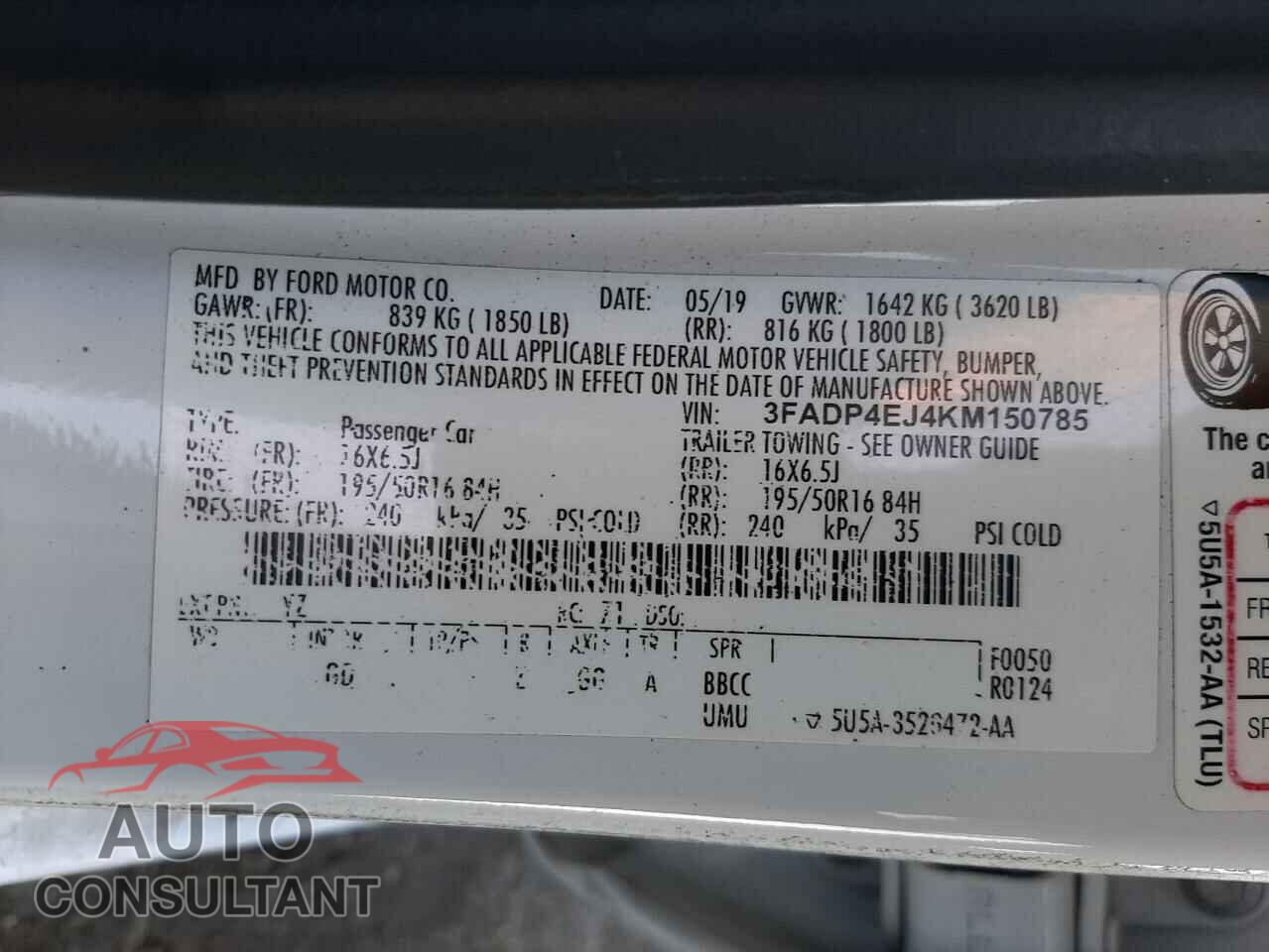 FORD FIESTA 2019 - 3FADP4EJ4KM150785