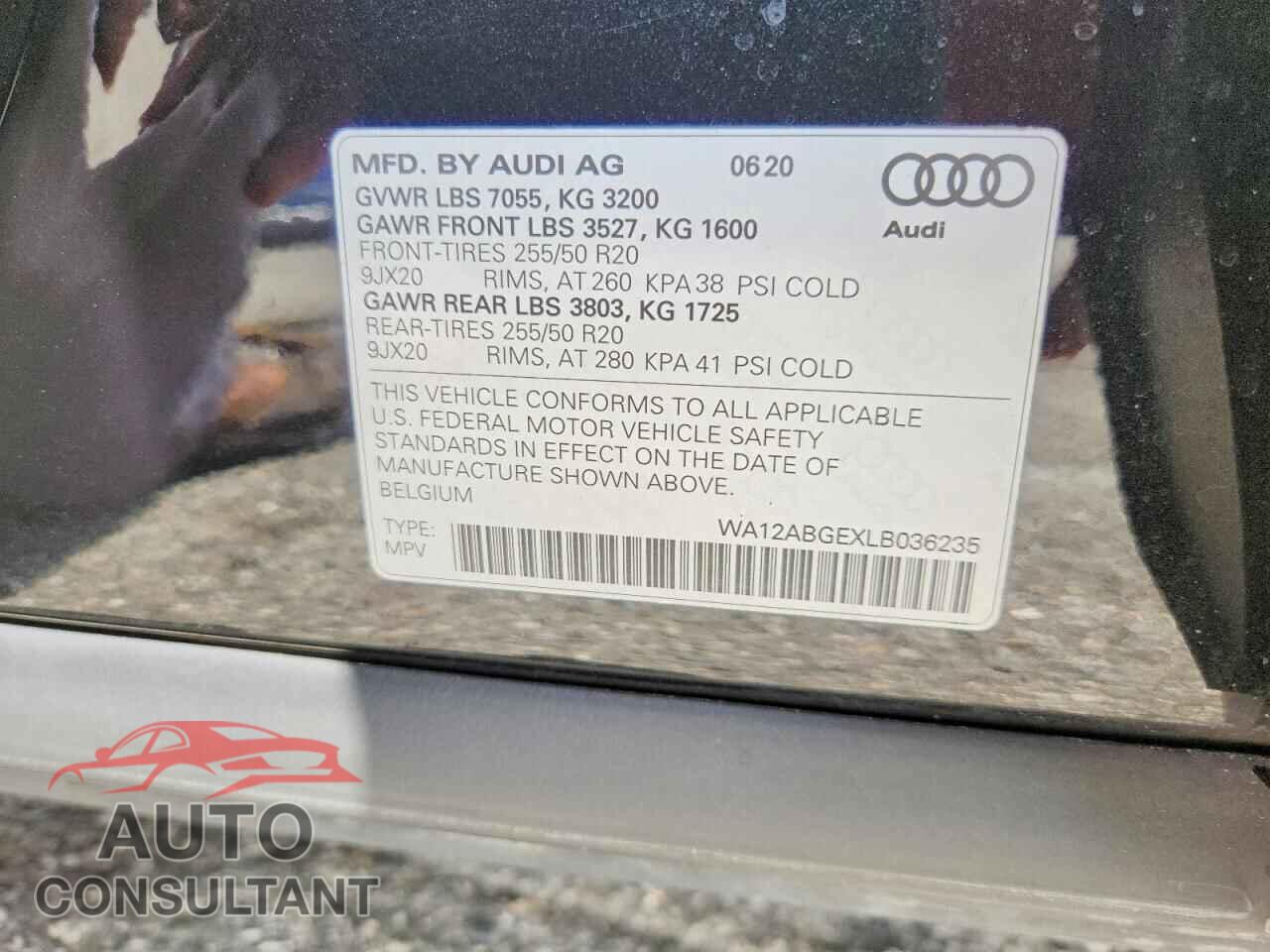 AUDI E-TRON 2020 - WA12ABGEXLB036235