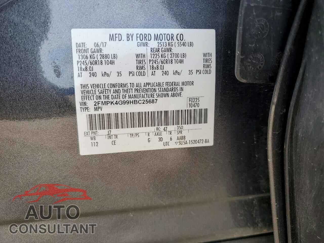 FORD EDGE 2017 - 2FMPK4G99HBC25687