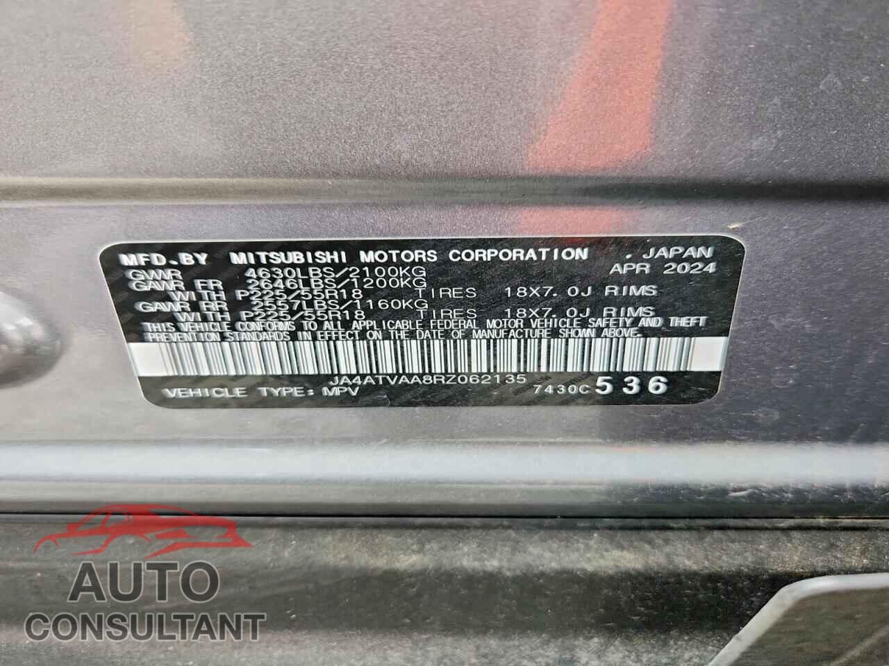 MITSUBISHI ECLIPSE 2024 - JA4ATVAA8RZ062135