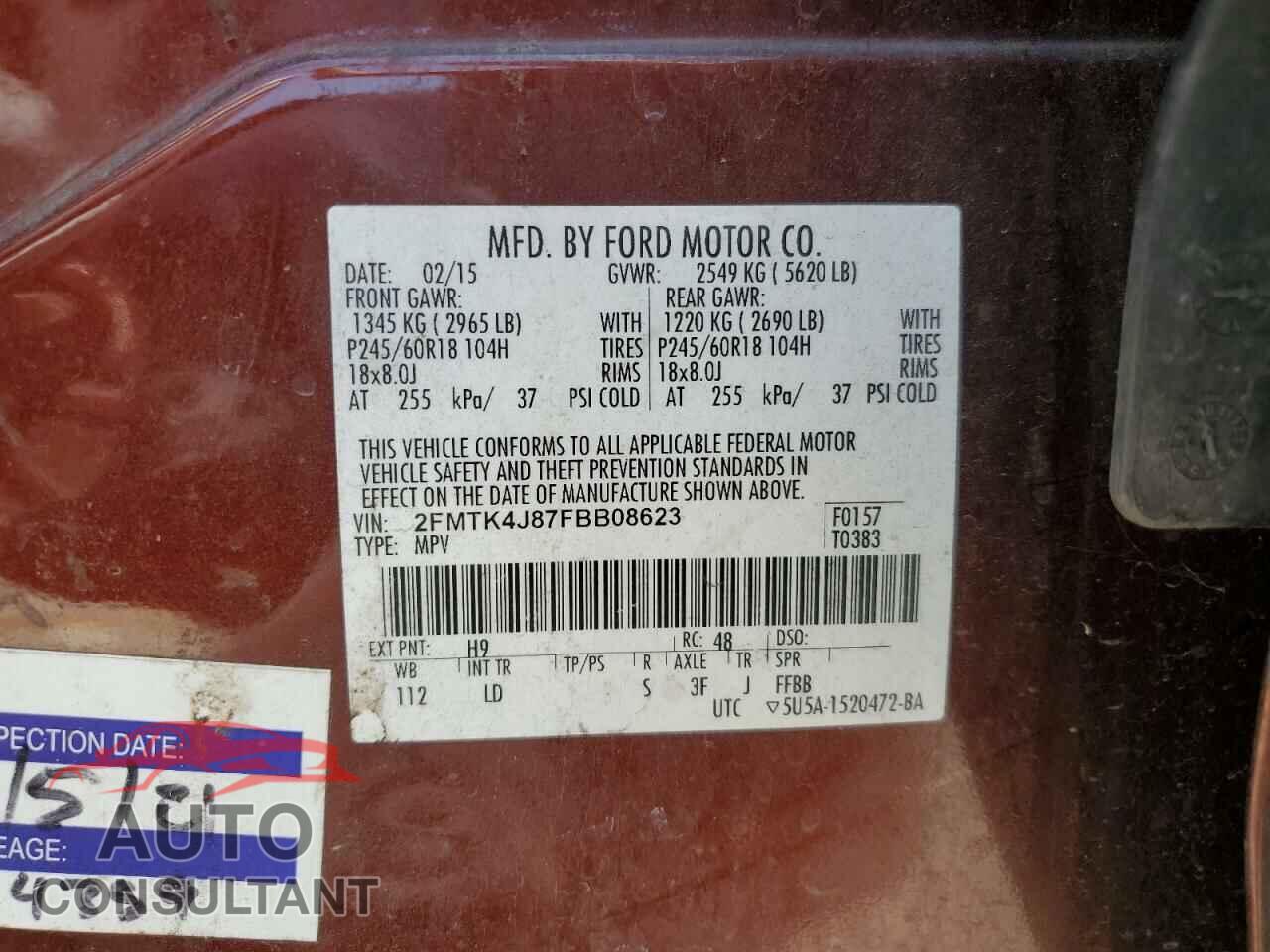 FORD EDGE 2015 - 2FMTK4J87FBB08623