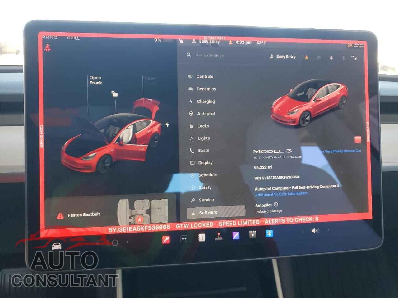 TESLA MODEL 3 2019 - 5YJ3E1EA5KF536968