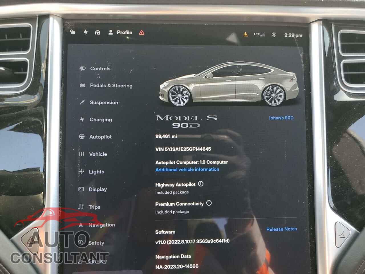 TESLA MODEL S 2016 - 5YJSA1E25GF144645