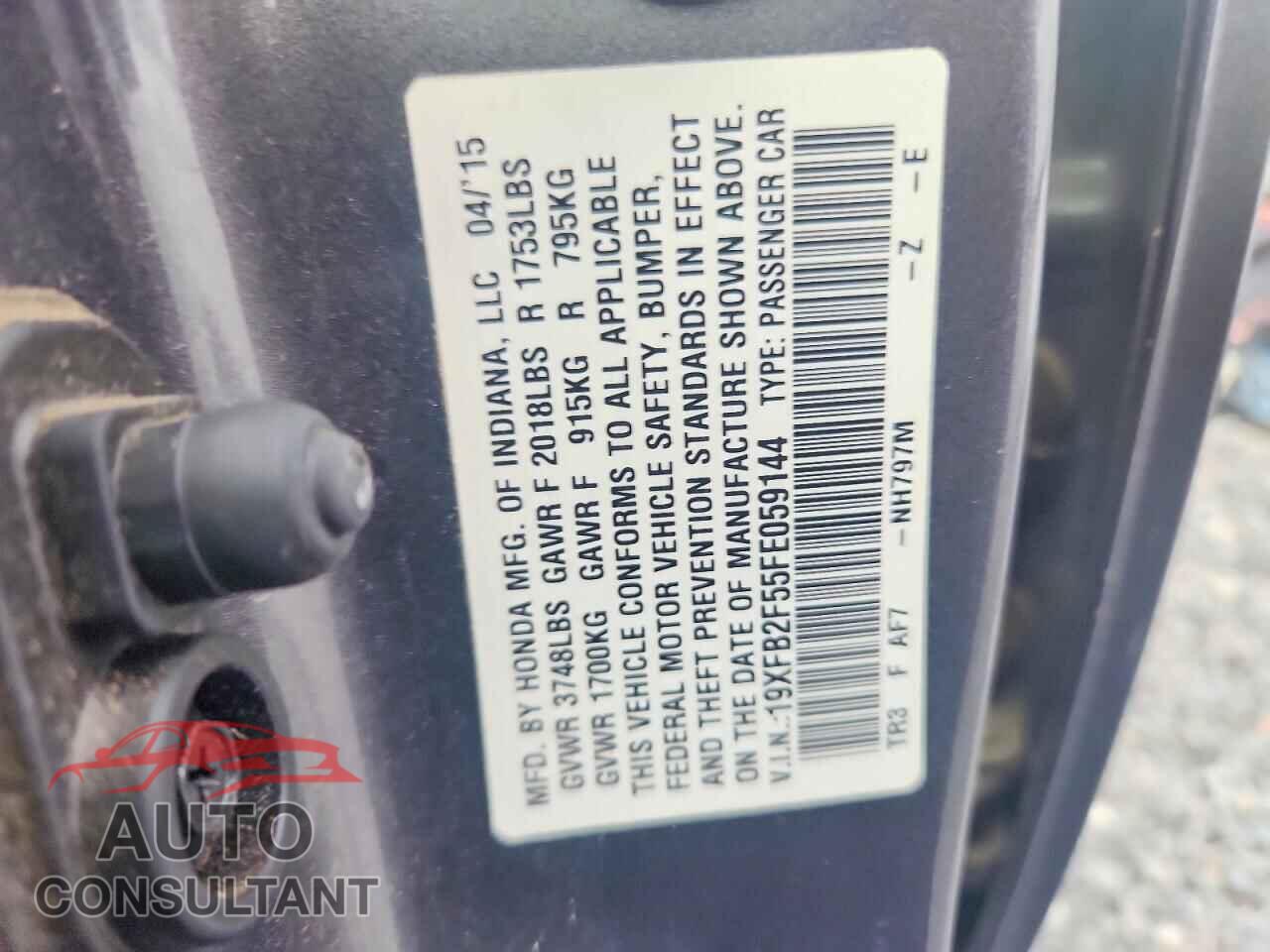 HONDA CIVIC 2015 - 19XFB2F55FE059144
