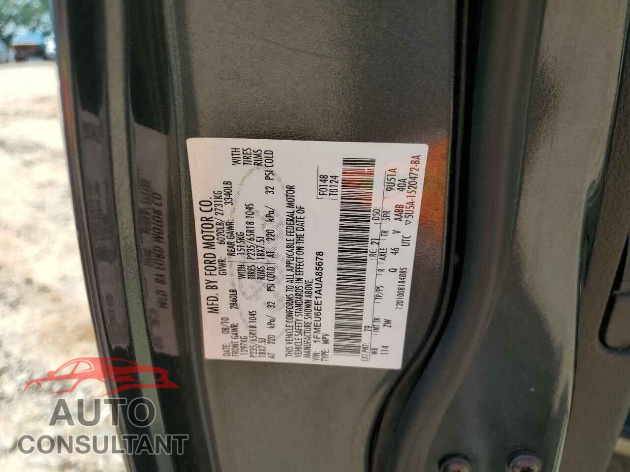 FORD EXPLORER 2010 - 1FMEU6EE1AUA85678