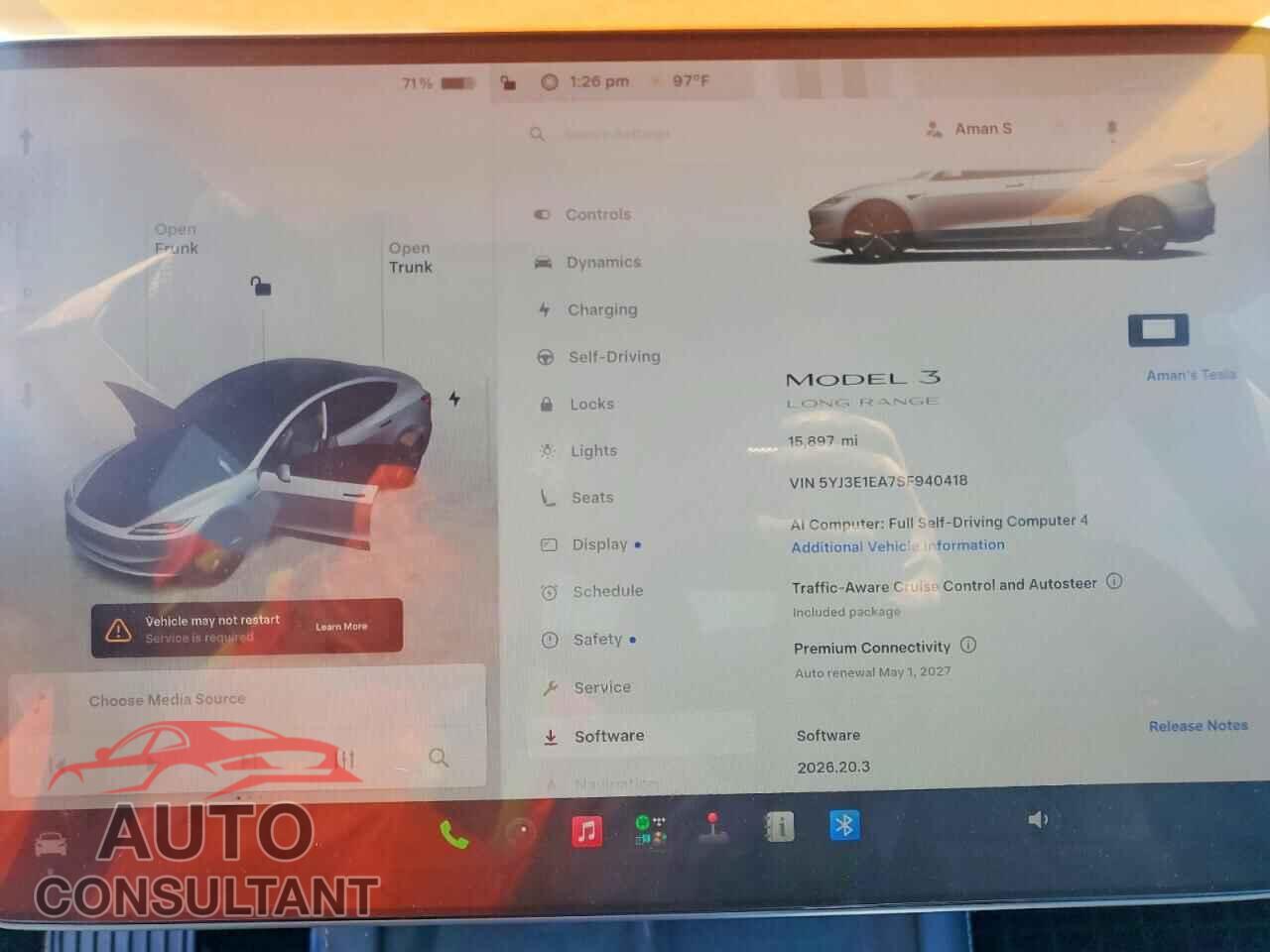 TESLA MODEL 3 2025 - 5YJ3E1EA7SF940418