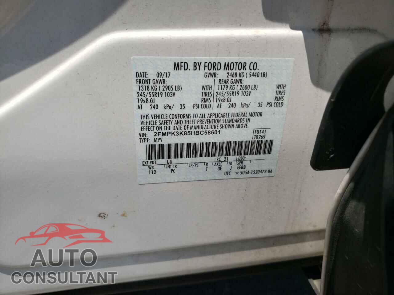 FORD EDGE 2017 - 2FMPK3K85HBC58601