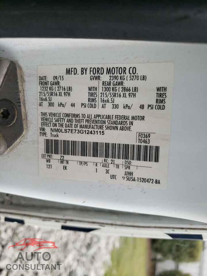 FORD TRANSIT CO 2016 - NM0LS7E73G1243115