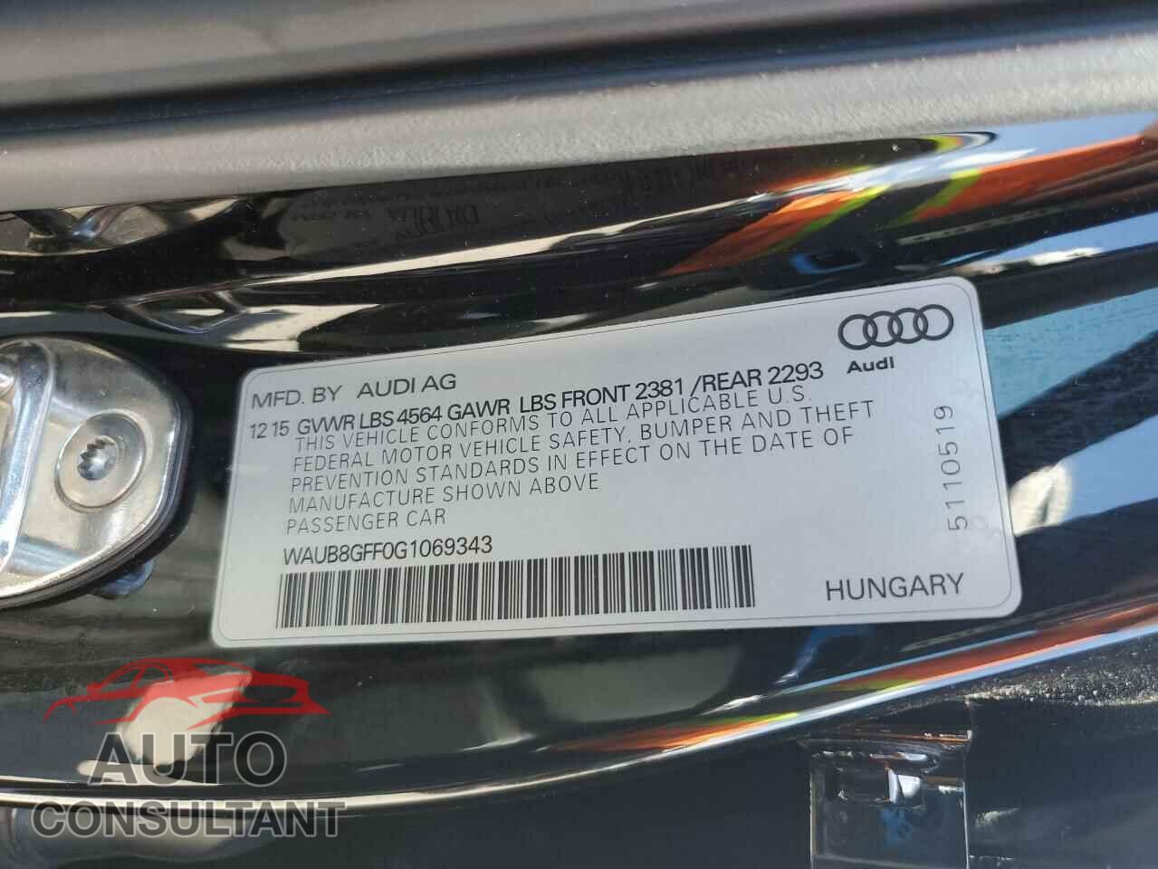 AUDI A3 2016 - WAUB8GFF0G1069343