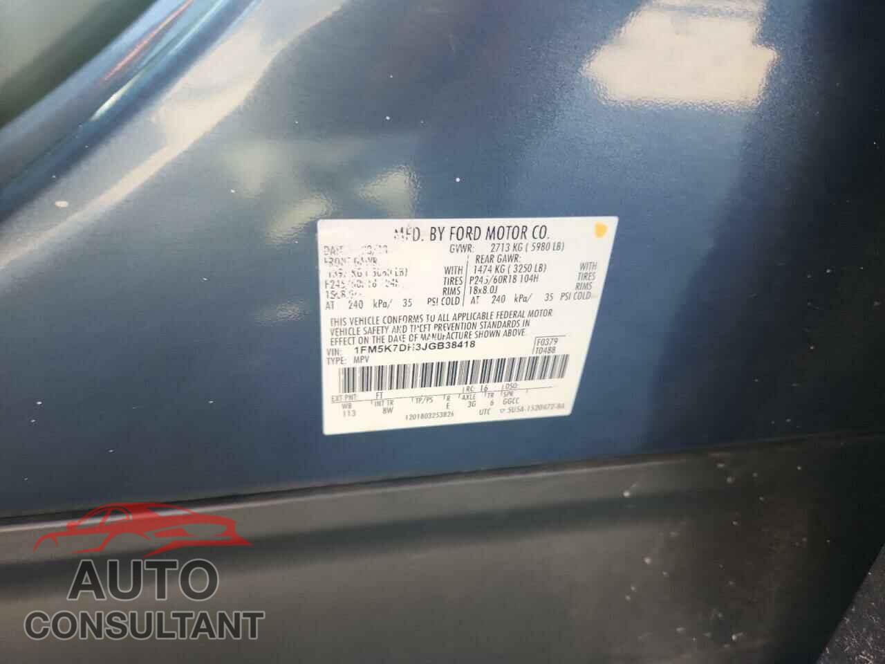 FORD EXPLORER 2018 - 1FM5K7DH3JGB38418