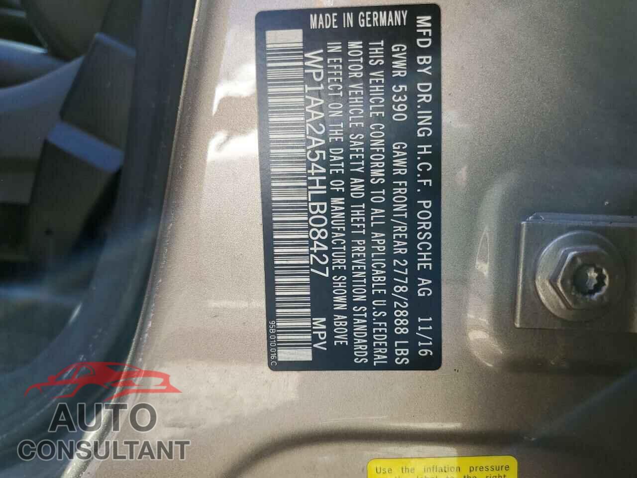 PORSCHE MACAN 2017 - WP1AA2A54HLB08427