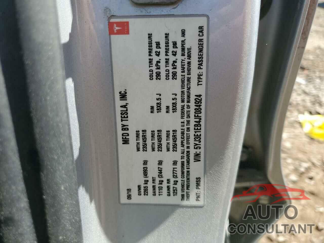 TESLA MODEL 3 2018 - 5YJ3E1EB4JF084924