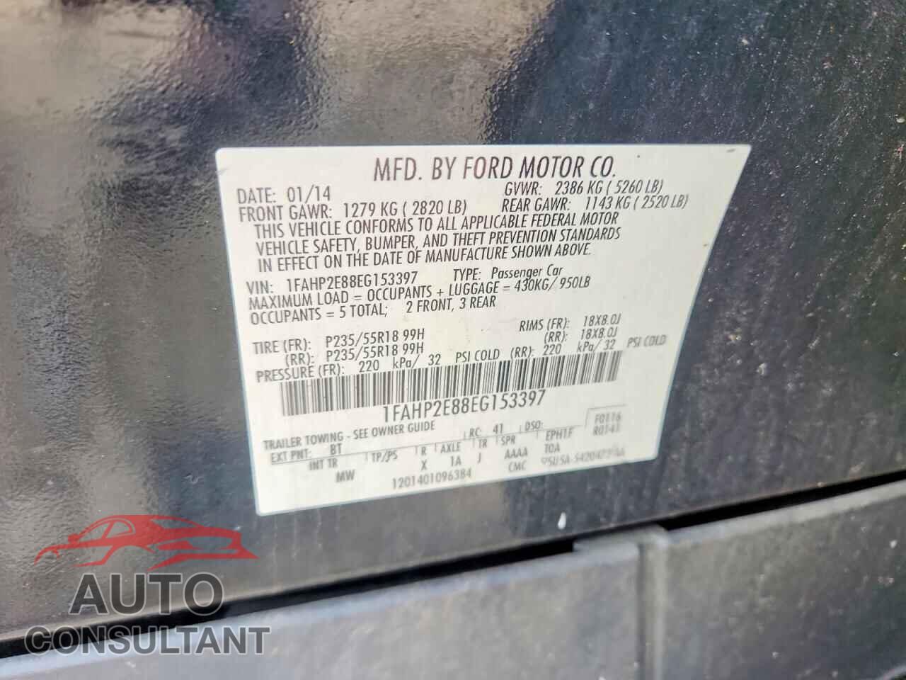 FORD TAURUS 2014 - 1FAHP2E88EG153397