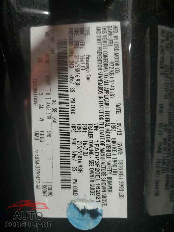 FORD FOCUS 2014 - 1FADP3F20EL162021